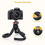 Anozer Handy Stativ, Smartphone Stativ flexibel, Tragbar Kamera Stativ mit Universalclip und Kaltschuhhalterung, um 360 °drehbares Tripod Selfie Stick für Smartphone, SLR-Sportkamera – Bild 5