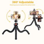 Anozer Handy Stativ, Smartphone Stativ flexibel, Tragbar Kamera Stativ mit Universalclip und Kaltschuhhalterung, um 360 °drehbares Tripod Selfie Stick für Smartphone, SLR-Sportkamera – Bild 4