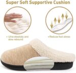 Wishcotton Hausschuhe Damen Plüsch Slippers, Warme und Bequeme Pantoffeln mit rutschfester Memory Foam Gummisohle – Bild 2