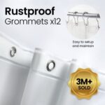 LiBa Duschvorhang | Wasserdicht, Anti-Schimmel, PEVA mit Gewicht | Transparent und Waschbar – Bild 3