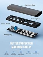 SSD M.2 NVMe Enclosure USB 3.1 Gen 2 to PCI-e, Lemorele m2 ssd NVMe Gehäuse USB Thunderbolt Festplattengehäuse – Bild 7
