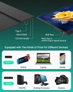 Portable Monitor - COOLHOOD Tragbarer Monitor 13.3 Zoll 2560x1600 Mobiler Monitor mit USB C HDMI Typ-C, Externes Display IPS Bildschirm für Laptop/PC/Xbox/PS4/Switch/Phone – Bild 6