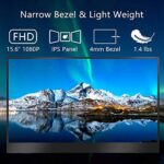 Tragbarer USB-C-Monitor - 15,6 Zoll FHD HDR FreeSync Zero Frame USB-C-Computerdisplay mit Dual-Typ-C-Mini-HDMI für Laptop-PC-Telefon Mac Surface Xbox PS4-Switch, mit Smart Cover – Bild 6