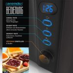 Arendo, Edelstahl Toaster Langschlitz 4 Scheiben, Defrost Funktion, wärmeisolierendes Gehäuse, mit integrierten Brötchenaufsatz, Krümelschublade, Display mit Restzeitanzeige – Bild 4