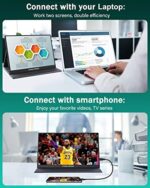Portable Monitor - COOLHOOD Tragbarer Monitor 13.3 Zoll 2560x1600 Mobiler Monitor mit USB C HDMI Typ-C, Externes Display IPS Bildschirm für Laptop/PC/Xbox/PS4/Switch/Phone – Bild 5