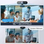 eMeet 1080P Webcam mit 2 Mikrofon - NOVA Full HD Webcam mit Autofokus, Streaming Webkamera mit Low-Light Korrektur, 96 ° Sichtfeld, Plug & Play, 360 °Drehung, für Skype, Zoom, Konferenzen, Streaming – Bild 4