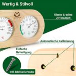 NORDHOLZ® Sauna Thermometer Hygrometer Holz - Präzise und leicht ablesbare Anzeige für die richtige Temperatur und Luftfeuchtigkeit - Sauna Hygrometer Thermometer - Hochwertiges Sauna Zubehör – Bild 3