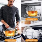 Teekanne mit Siebeinsatz, STNTUS Teekanne Glas, Teekanne mit Sieb, Glas Teekanne mit Teesieb, Tee Kanne, Teebereiter, Glaskanne Hitzebeständig, Teekannen, Borosilikatglas Glaskanne – Bild 5