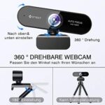 eMeet 1080P Webcam mit 2 Mikrofon - NOVA Full HD Webcam mit Autofokus, Streaming Webkamera mit Low-Light Korrektur, 96 ° Sichtfeld, Plug & Play, 360 °Drehung, für Skype, Zoom, Konferenzen, Streaming – Bild 6
