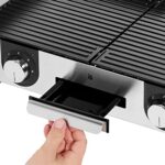 WMF Lono Master-Grill, Elektrogrill, 50 x 28 cm, Tischgrill elektro mit Windschutz und Auffangschale, Outdoorzertifiziert für Barbecue, 2 getrennt regulierbare Grillflächen, 2400 W, edelstahl matt – Bild 5