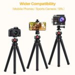 Anozer Handy Stativ, Smartphone Stativ flexibel, Tragbar Kamera Stativ mit Universalclip und Kaltschuhhalterung, um 360 °drehbares Tripod Selfie Stick für Smartphone, SLR-Sportkamera – Bild 2