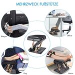 SurmountWay verstellbare Fussstütze mit Abnehmbarer, weicher Fussstütze, max. Belastung 55 kg, mit Massageperlen für Auto, unter dem Schreibtisch, Zuhause, Zug, 4-stufige Höhenverstellung – Bild 2