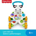 Fisher-Price DLD94 - Lern mit mir - Zebra Lauflernwagen, musikalisches Aktivitäts- und Gehspielzeug mit Lerninhalten, ab 6 Monaten (deutsche Version) – Bild 2
