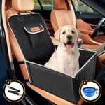 Looxmeer Hunde Autositz für Kleine Mittlere Hunde Vordersitz & Rückbank, Hundesitz Auto mit Sicherheitsgurt, Faltbare Hundedecke Autositzbezug Beifahrsitz Wasserdicht Reissfest für Autoschutz