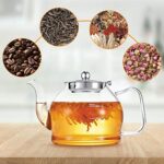 Teekanne mit Siebeinsatz, STNTUS Teekanne Glas, Teekanne mit Sieb, Glas Teekanne mit Teesieb, Tee Kanne, Teebereiter, Glaskanne Hitzebeständig, Teekannen, Borosilikatglas Glaskanne – Bild 4