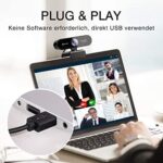 eMeet 1080P Webcam mit 2 Mikrofon - NOVA Full HD Webcam mit Autofokus, Streaming Webkamera mit Low-Light Korrektur, 96 ° Sichtfeld, Plug & Play, 360 °Drehung, für Skype, Zoom, Konferenzen, Streaming – Bild 8
