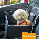 Looxmeer Hunde Autositz für Kleine Mittlere Hunde Vordersitz & Rückbank, Hundesitz Auto mit Sicherheitsgurt, Faltbare Hundedecke Autositzbezug Beifahrsitz Wasserdicht Reissfest für Autoschutz – Bild 8