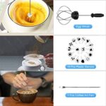 CAVN Elektrischer Milchaufschäumer mit Edelstahlständer, 2 in 1 Doppeltem Quirl 3-Gang USB Aufladbar Handheld Milchaufschäumer Mixer Milk Frother Milchschaum Eier Schlagen für Kaffee Latte Cappuccino – Bild 5