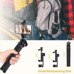 Anozer Handy Stativ, Smartphone Stativ flexibel, Tragbar Kamera Stativ mit Universalclip und Kaltschuhhalterung, um 360 °drehbares Tripod Selfie Stick für Smartphone, SLR-Sportkamera – Bild 3