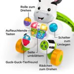 Fisher-Price DLD94 - Lern mit mir - Zebra Lauflernwagen, musikalisches Aktivitäts- und Gehspielzeug mit Lerninhalten, ab 6 Monaten (deutsche Version) – Bild 3