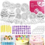Buluri Fondant Ausstechformen Set, Backen Fondant Set DIY 84 Fondant Ausstecher Set Buchstaben Dekoration Mit Premium Backzubehör, Zahlen, Buchstaben,Passend für Cupcakes,Fondant Modellierwerkzeug