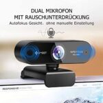 eMeet 1080P Webcam mit 2 Mikrofon - NOVA Full HD Webcam mit Autofokus, Streaming Webkamera mit Low-Light Korrektur, 96 ° Sichtfeld, Plug & Play, 360 °Drehung, für Skype, Zoom, Konferenzen, Streaming – Bild 5