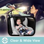 Onco 360° Baby Autospiegel, 100% Bruchsicherer Rücksitzspiegel für eine Sichere Fahrt, Baby Erstausstattung & Auto Zubehör, Anpassbar, Geeignet für allerlei Kopfstützen – Bild 3