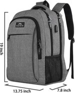 MATEIN Laptop Rucksack, Anti Diebstahl Tasche Herren Arbeit Rucksack Wasserfeste College Schulrucksack mit USB Ladeanschluss für Männer, Frauen, Arbeit, Reisen, Business, Schule – Bild 6