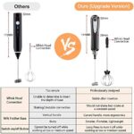 CAVN Elektrischer Milchaufschäumer mit Edelstahlständer, 2 in 1 Doppeltem Quirl 3-Gang USB Aufladbar Handheld Milchaufschäumer Mixer Milk Frother Milchschaum Eier Schlagen für Kaffee Latte Cappuccino – Bild 4