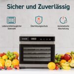COSORI Dörrautomat edelstahl, Food Dehydrator mit 50 Rezepte, inkl. 6 Edelstahl-Dörrtabletts, 3 Dörrgitter, 3 Dörrmatte, grosse Fläche 0,6 m², 48 Std. Zeitschaltuhr, LED-Display (35°-75°C) und 650W – Bild 2