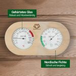 NORDHOLZ® Sauna Thermometer Hygrometer Holz - Präzise und leicht ablesbare Anzeige für die richtige Temperatur und Luftfeuchtigkeit - Sauna Hygrometer Thermometer - Hochwertiges Sauna Zubehör – Bild 4