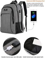 MATEIN Laptop Rucksack, Anti Diebstahl Tasche Herren Arbeit Rucksack Wasserfeste College Schulrucksack mit USB Ladeanschluss für Männer, Frauen, Arbeit, Reisen, Business, Schule – Bild 3