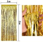 O-Kinee Lametta Vorhang ,Folienvorhänge,6 Stücke Folie Fringe Shimmer Vorhang,  Folienfransen Vorhang Tinsel Curtain,Glitzer Vorhang Geburtstagsdeko Funkeln Dekoration(1m x 2m) – Bild 2