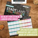 DENKRIESEN - Stadt Land VOLLPFOSTEN® - JUNIOR Edition - Für Kinder und Jugendliche | Spielblock Geburtstagsgeschenk | Familienspiel | Stadt Land Fluss | Kinderspiel – Bild 4