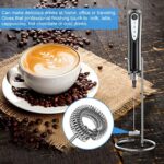 CAVN Elektrischer Milchaufschäumer mit Edelstahlständer, 2 in 1 Doppeltem Quirl 3-Gang USB Aufladbar Handheld Milchaufschäumer Mixer Milk Frother Milchschaum Eier Schlagen für Kaffee Latte Cappuccino – Bild 6