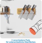 LANMU 6 Stk. Küchenpad Schaumstoffpad Zubehör kompatibel mit Bosch 6033 Akku Reinigungsbürste für Küche/Garten/Backofen zum Entfernt Flecken (2x Schaumstoffpad, 2x Küchenpad, 2x Scheuer-Pad) – Bild 4