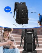 Reiserucksack 45 L wasserdicht mit 17,3 Zoll Laptopfach – Schwarz – Bild 5