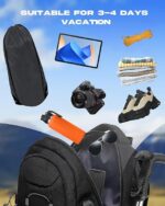Reiserucksack 45 L wasserdicht mit 17,3 Zoll Laptopfach – Schwarz – Bild 4