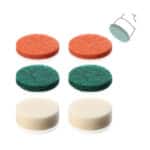 LANMU 6 Stk. Küchenpad Schaumstoffpad Zubehör kompatibel mit Bosch 6033 Akku Reinigungsbürste für Küche/Garten/Backofen zum Entfernt Flecken (2x Schaumstoffpad, 2x Küchenpad, 2x Scheuer-Pad)