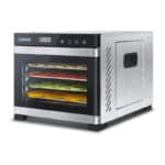 COSORI Dörrautomat edelstahl, Food Dehydrator mit 50 Rezepte, inkl. 6 Edelstahl-Dörrtabletts, 3 Dörrgitter, 3 Dörrmatte, grosse Fläche 0,6 m², 48 Std. Zeitschaltuhr, LED-Display (35°-75°C) und 650W