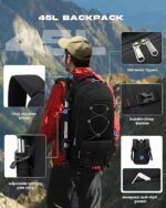 Reiserucksack 45 L wasserdicht mit 17,3 Zoll Laptopfach – Schwarz – Bild 6