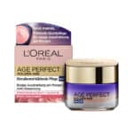 L'Oréal Paris Nachtpflege, Age Perfect Golden Age, Anti Aging Gesichtspflege, Festigung und Glanz, Für reife und fahle Haut, Mit Pfingstrosen Extrakt, 50 ml