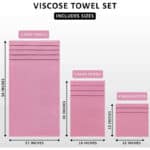 Utopia Towels, Handtuch Set 8 Stück, Viskose Streifen Handtücher, 600 g/m² Ring Spun Baumwolle, hoch saugfähige Handtücher – Bild 2