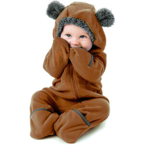 Cuddle Club Fleece Baby Romper Jumpsuit, Bear