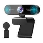 eMeet 1080P Webcam mit 2 Mikrofon - NOVA Full HD Webcam mit Autofokus, Streaming Webkamera mit Low-Light Korrektur, 96 ° Sichtfeld, Plug & Play, 360 °Drehung, für Skype, Zoom, Konferenzen, Streaming