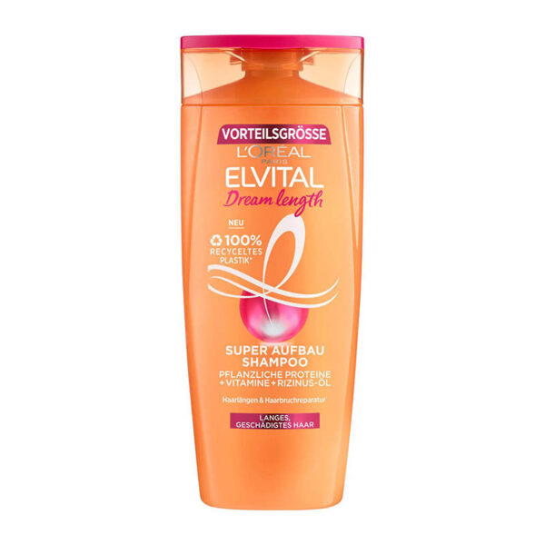 L'Oréal Paris Elvital Shampoo gegen Spliss, Für traumhaft langes Haar, Mit Rizinus-Öl, Vitaminen und pflanzlichen Proteinen