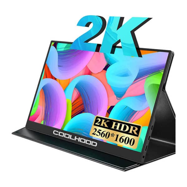Portable Monitor - COOLHOOD Tragbarer Monitor 13.3 Zoll 2560x1600 Mobiler Monitor mit USB C HDMI Typ-C, Externes Display IPS Bildschirm für Laptop/PC/Xbox/PS4/Switch/Phone
