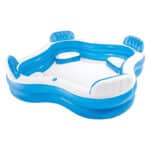 Intex 56475NP - Aufblasbares Swim Center Family Lounge, 90 x 90 x 26 Zoll, Blau Transparent / Weiss