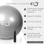 Gymnastikball, extra dick, professionelle Balance und Stabilität, Anti-Burst getestet, unterstützt 997,9 kg, inkl. Handpumpe und Trainingsanleitung – Bild 2