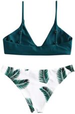 ZAFUL Damen Solid Spaghettiträger Bralette Bikini Set Zweiteiliger Badeanzug – Bild 2